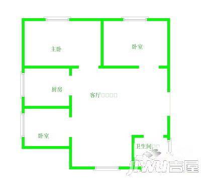 兰苑小区2室1厅1卫75㎡户型图