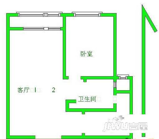 兰苑小区2室1厅1卫75㎡户型图