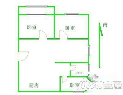 兰苑小区2室1厅1卫75㎡户型图