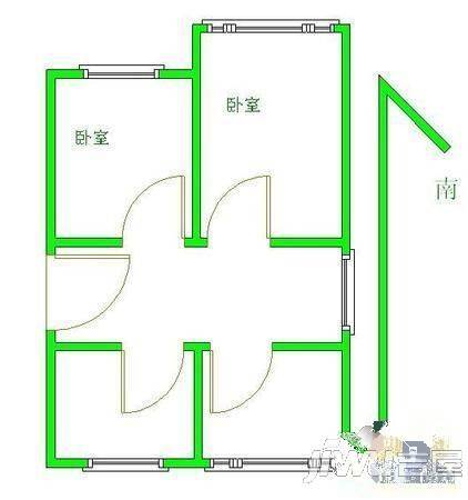 兰苑小区2室1厅1卫75㎡户型图