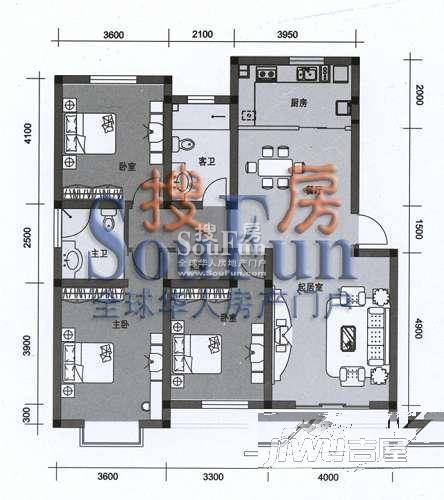 连运小区2室1厅1卫75㎡户型图