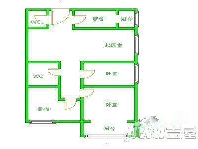 江苏油田石油山庄3室2厅1卫115㎡户型图