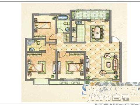 江苏油田石油山庄3室2厅1卫115㎡户型图