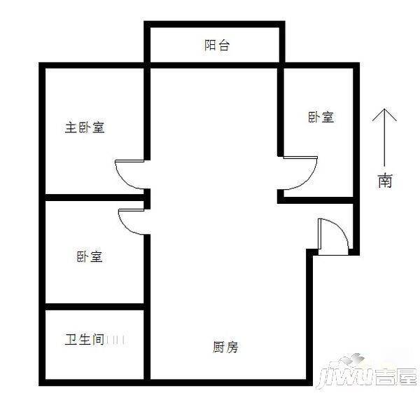 江苏油田石油山庄3室2厅1卫115㎡户型图