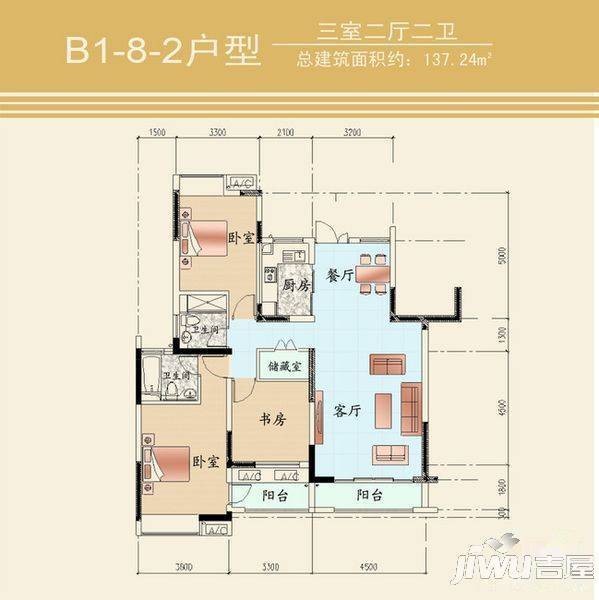 世纪家园3室2厅1卫户型图