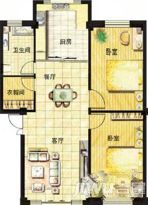 顾庄新村2室2厅1卫77㎡户型图