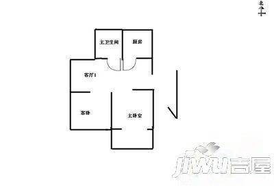 大草小区2室1厅1卫70㎡户型图