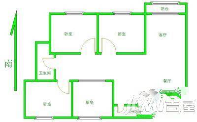 金鑫花园3室2厅2卫125㎡户型图