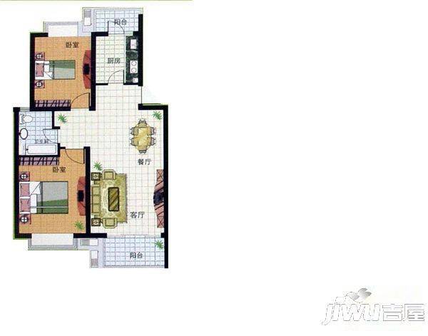 金鑫花园3室2厅2卫125㎡户型图