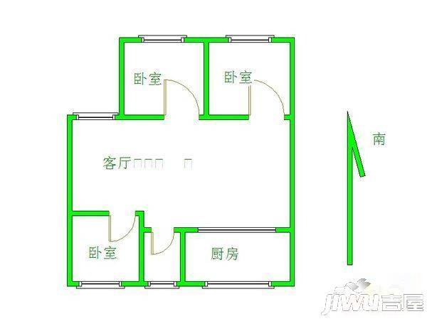 金鑫花园3室2厅2卫125㎡户型图