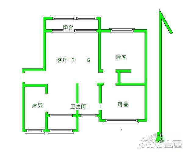 金鑫花园3室2厅2卫125㎡户型图