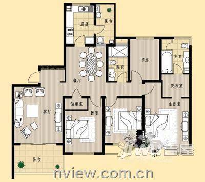 金湖湾5室3厅2卫户型图