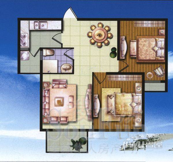 金水桥花园4室2厅2卫户型图