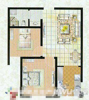 瘦西湖新苑2室1厅1卫70㎡户型图