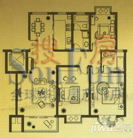 御河苑2室2厅1卫96.5㎡户型图