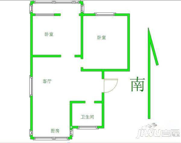 新庄新村2室1厅1卫68㎡户型图