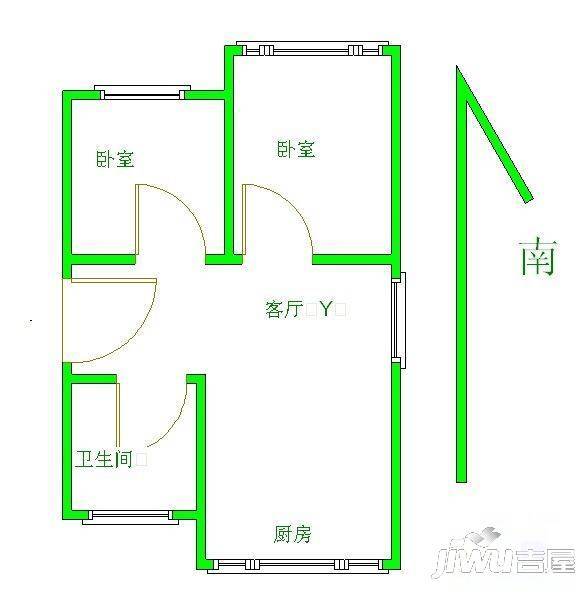 康佳苑2室2厅1卫89㎡户型图