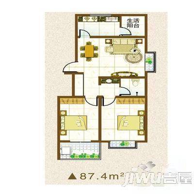 宝带新村3室2厅2卫114㎡户型图