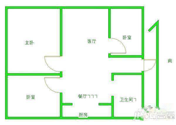 宝带新村3室2厅2卫114㎡户型图