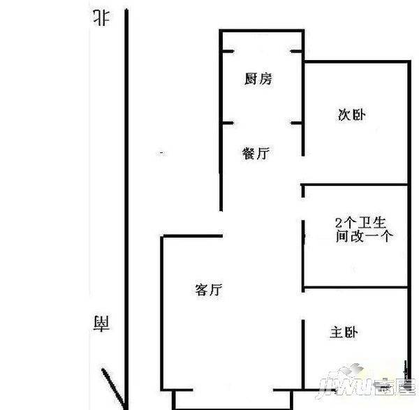 宝带新村3室2厅2卫114㎡户型图