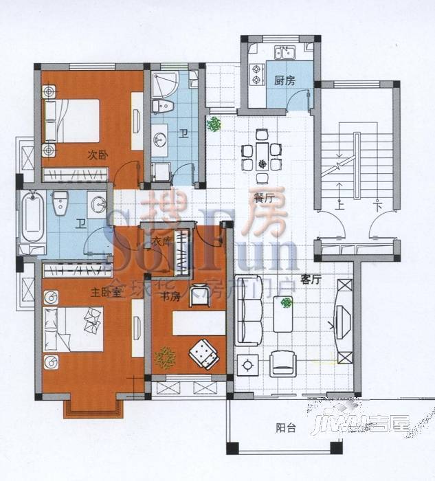 莱茵达都市枫林2室1厅1卫户型图