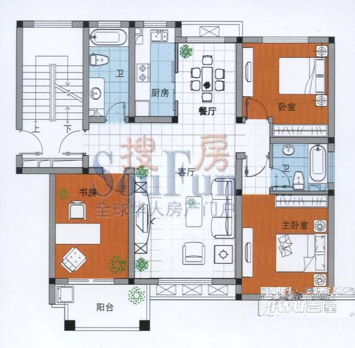 莱茵达都市枫林2室1厅1卫户型图