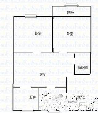 康乐新村3室1厅1卫86㎡户型图