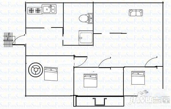 康乐新村3室1厅1卫86㎡户型图