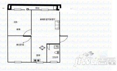 康乐新村3室1厅1卫86㎡户型图