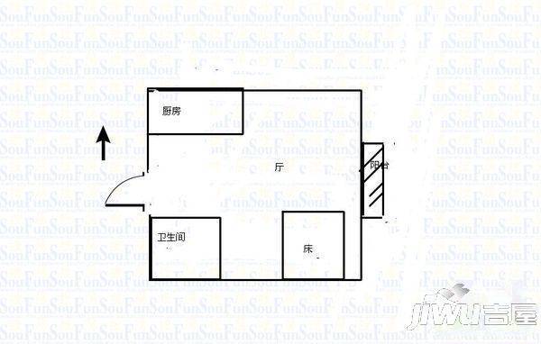 新盛花园2室1厅1卫户型图