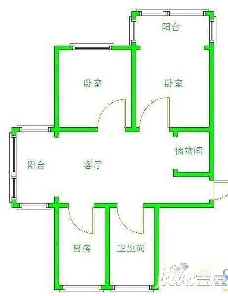 新盛花园2室1厅1卫户型图