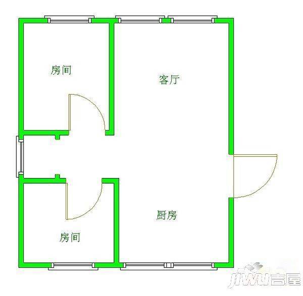 新盛花园2室1厅1卫户型图