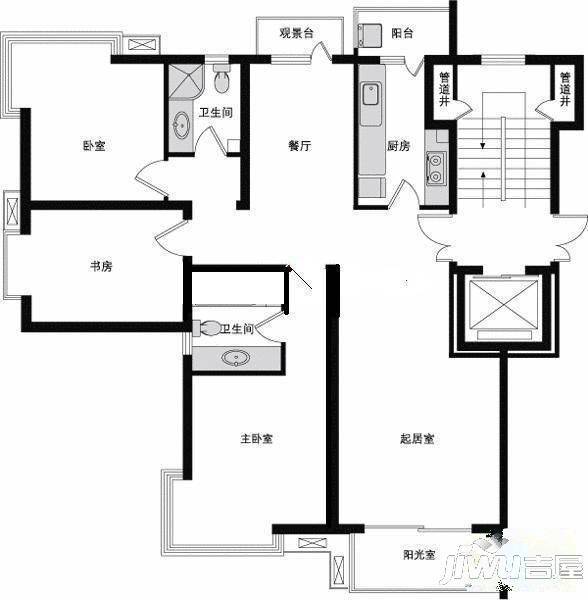 新盛花园2室1厅1卫户型图