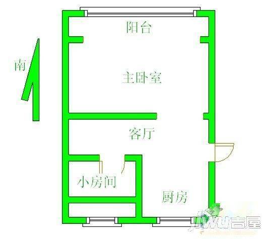 新城花园3室1厅1卫95㎡户型图