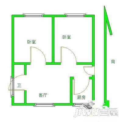 新城花园3室1厅1卫95㎡户型图