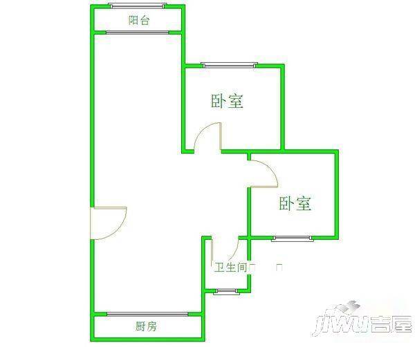 新城花园3室1厅1卫95㎡户型图