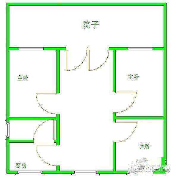 新城花园3室1厅1卫95㎡户型图