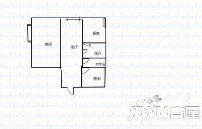 新城花园3室1厅1卫95㎡户型图