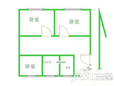 新城花园3室1厅1卫95㎡户型图