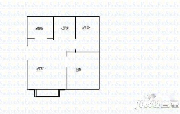新桂香苑2室1厅1卫户型图