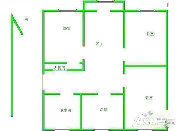 新桂香苑2室1厅1卫户型图