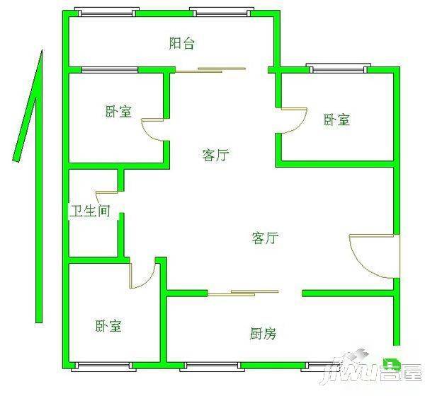 同泰花园3室0厅0卫户型图