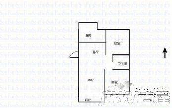 凯莱花园2室2厅1卫74㎡户型图