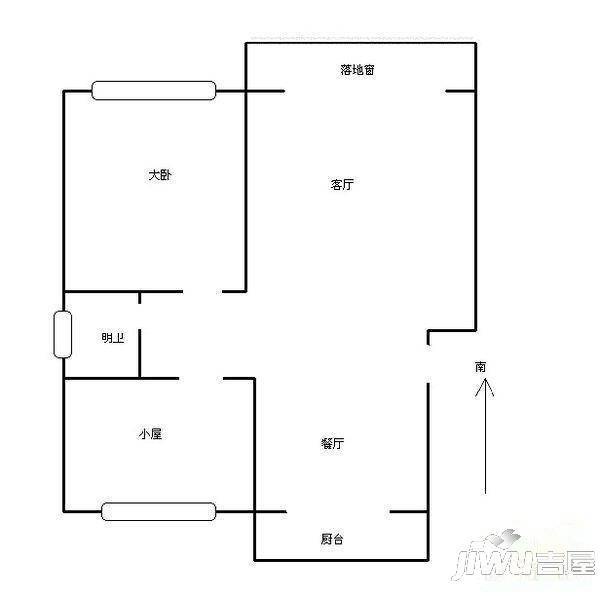 凯莱花园2室2厅1卫74㎡户型图