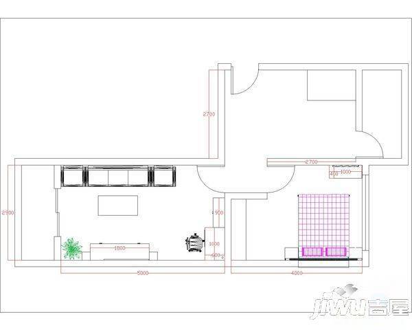 北宝带2室2厅1卫70㎡户型图