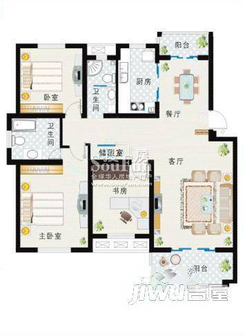 西湖花园四期3室0厅0卫户型图