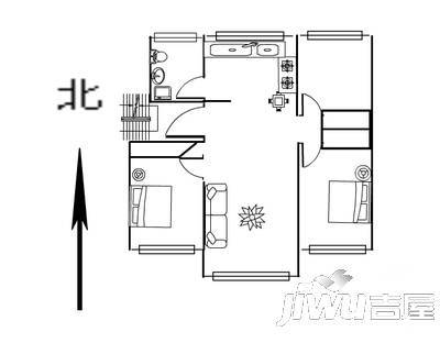 得月苑3室2厅1卫123㎡户型图