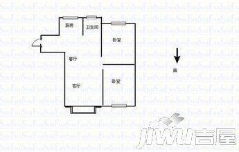 杉湾花园2室2厅1卫80㎡户型图