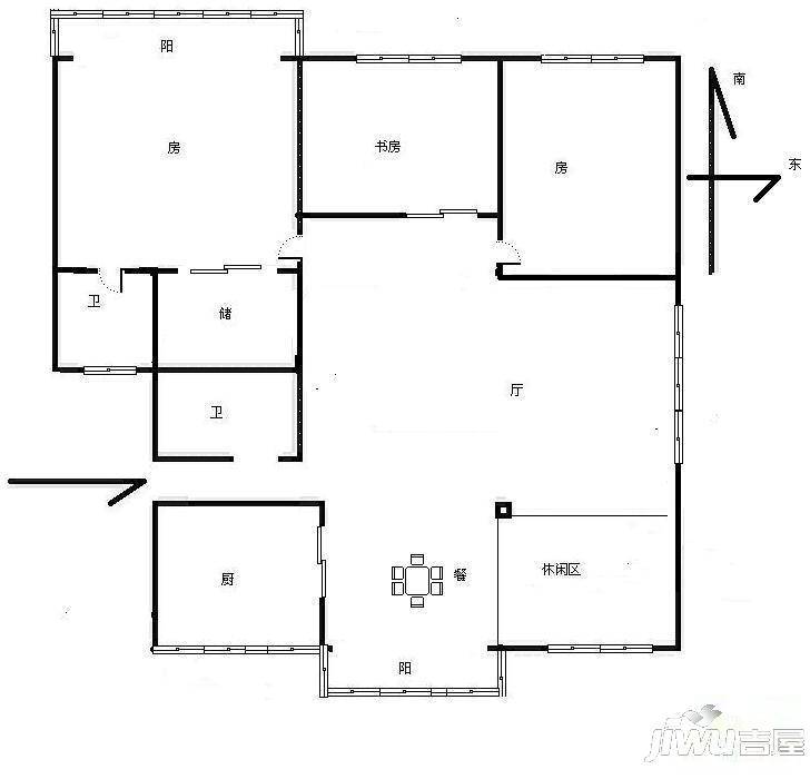 扬州念香苑5室2厅2卫200㎡户型图