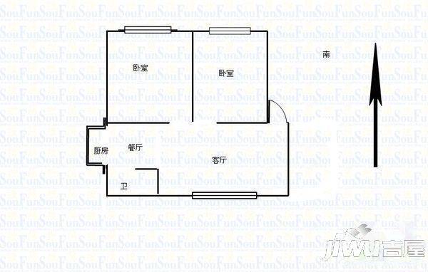 海德庄园1室1厅1卫39㎡户型图